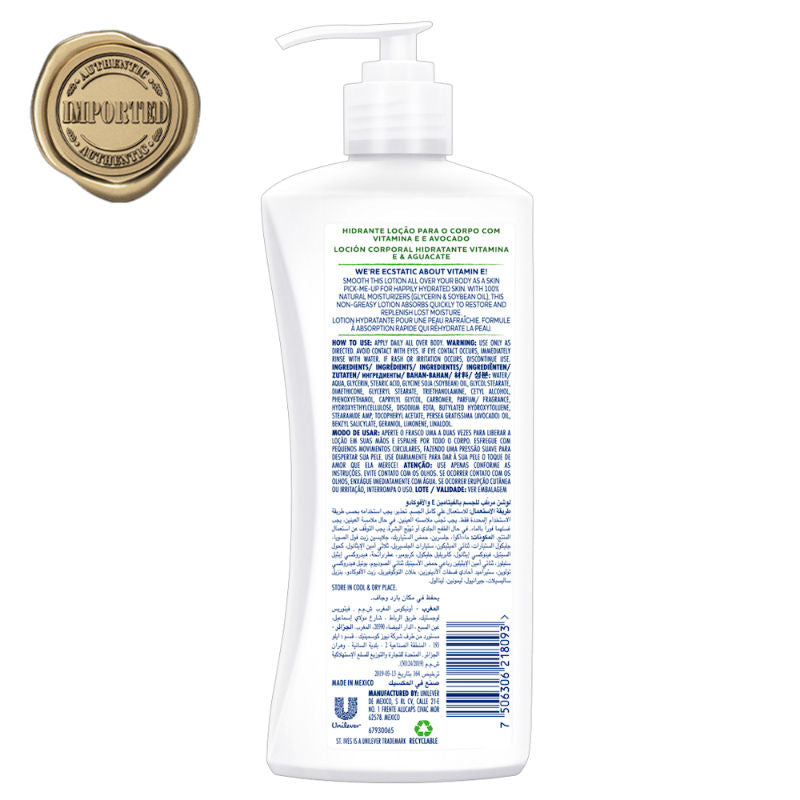 St. Ives Hydrating Vitamin E & Avocado Body Lotion, 100% Natural Moisturizers
