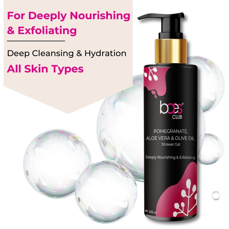 Baes Club Exfoliating Shower Gel With Pomegranate, Olive Oil & Glycolic Acid, Soap Free Unisex