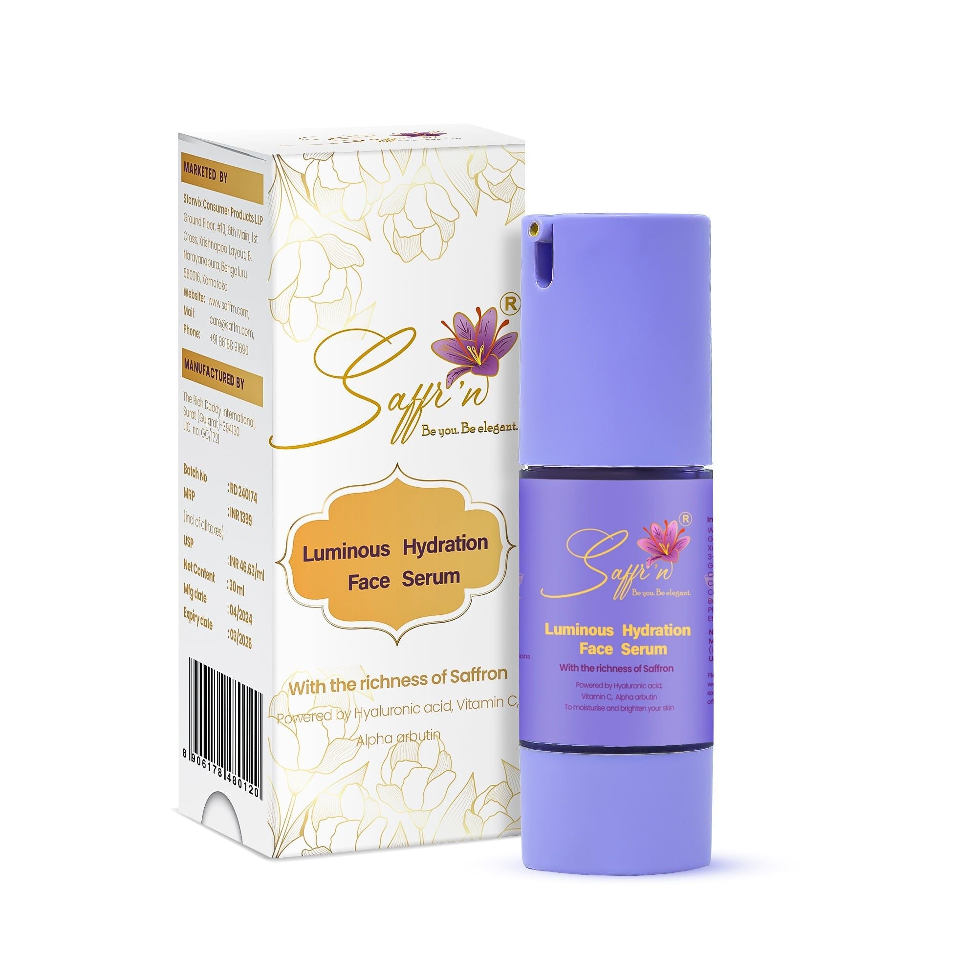 Saffrn Luminous Hydration Face Serum