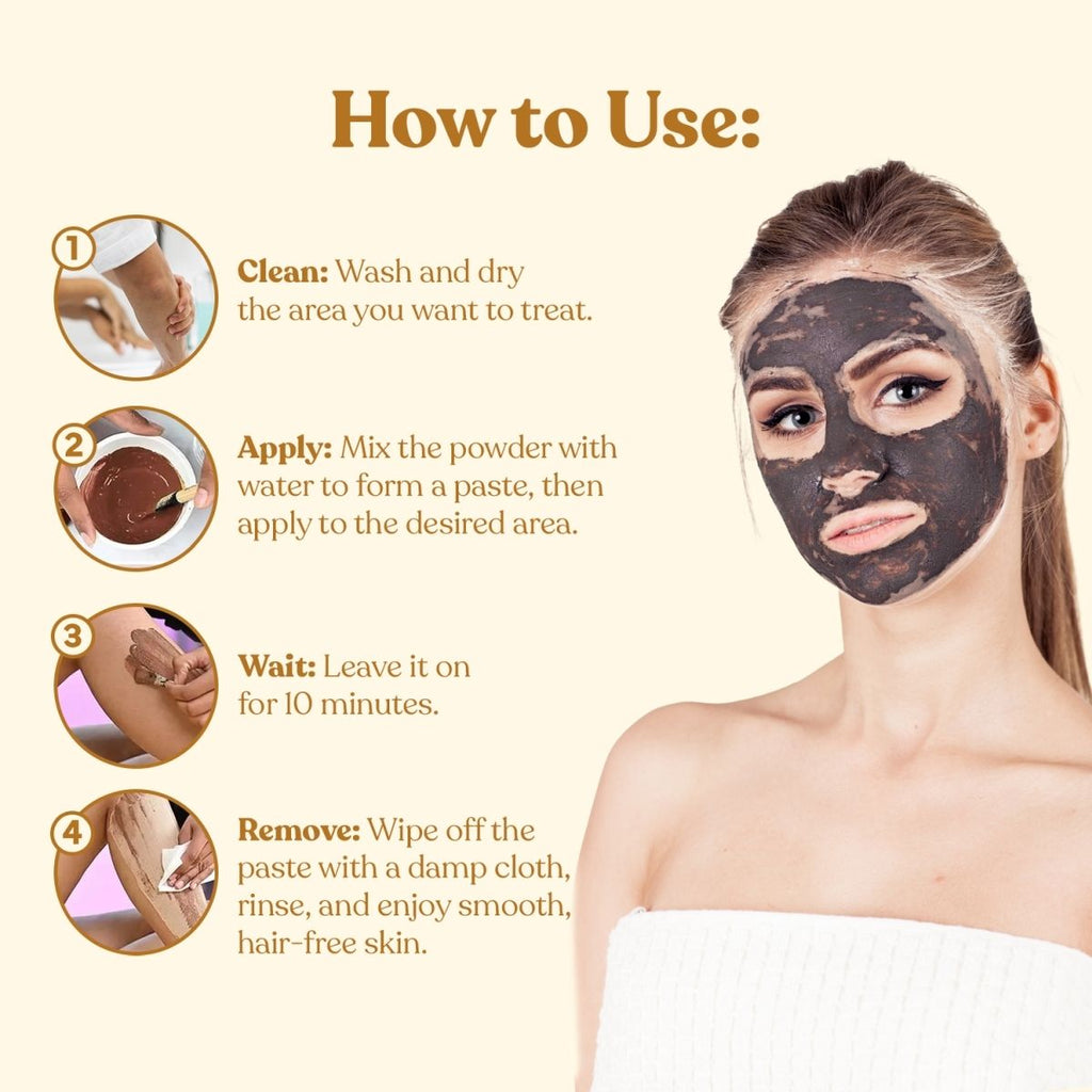 Wipness Natural Chocolate Facial Hair Removal Powder