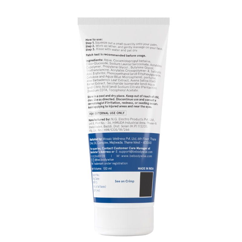 Be Bodywise 2% Salicylic Acid Face Wash for Deep Cleaning, Acne Defense & Excess Oil Removal