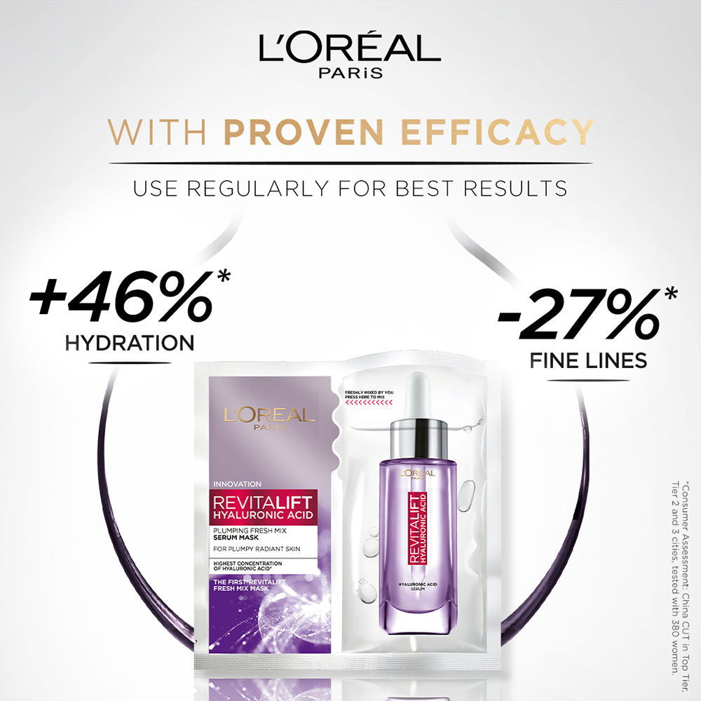 L'Oreal Paris Revitalift Hyaluronic Acid Fresh Mix Serum Hydrating Sheet Mask