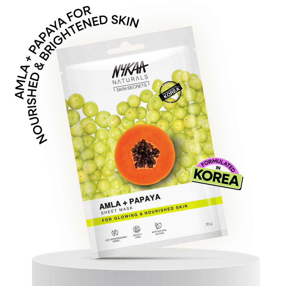 Nykaa Green Tea + Aloe Vera Sheet Mask For Hydrated Skin - Formulated in Korea - For All Skin Types