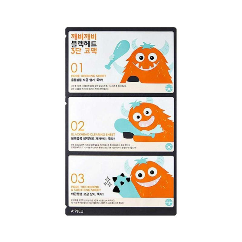 Apieu Goblin Blackhead 3-step Nose Pack