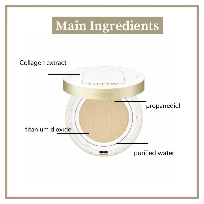Missha Glow Cushion Light No.21P Fair SPF 37 PA+++