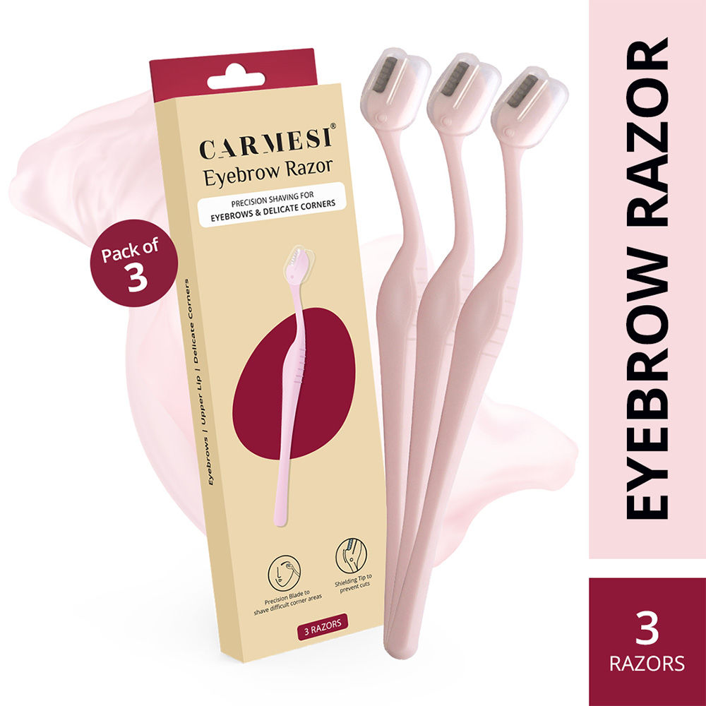 Carmesi Eyebrow Razor - For Salon-Like Eyebrows - Suitable for Sensitive Areas - 3 units