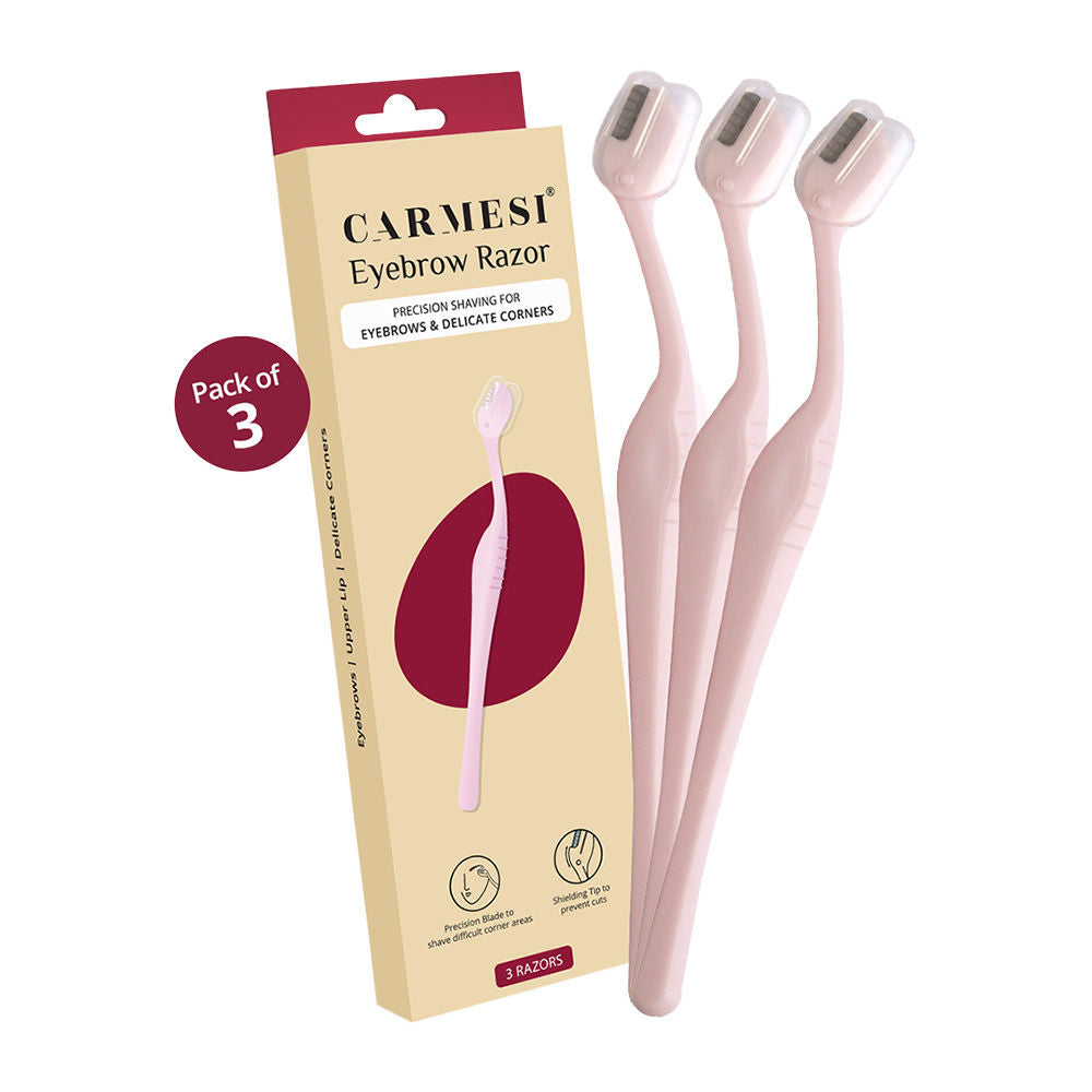 Carmesi Eyebrow Razor - For Salon-Like Eyebrows - Suitable for Sensitive Areas - 3 units