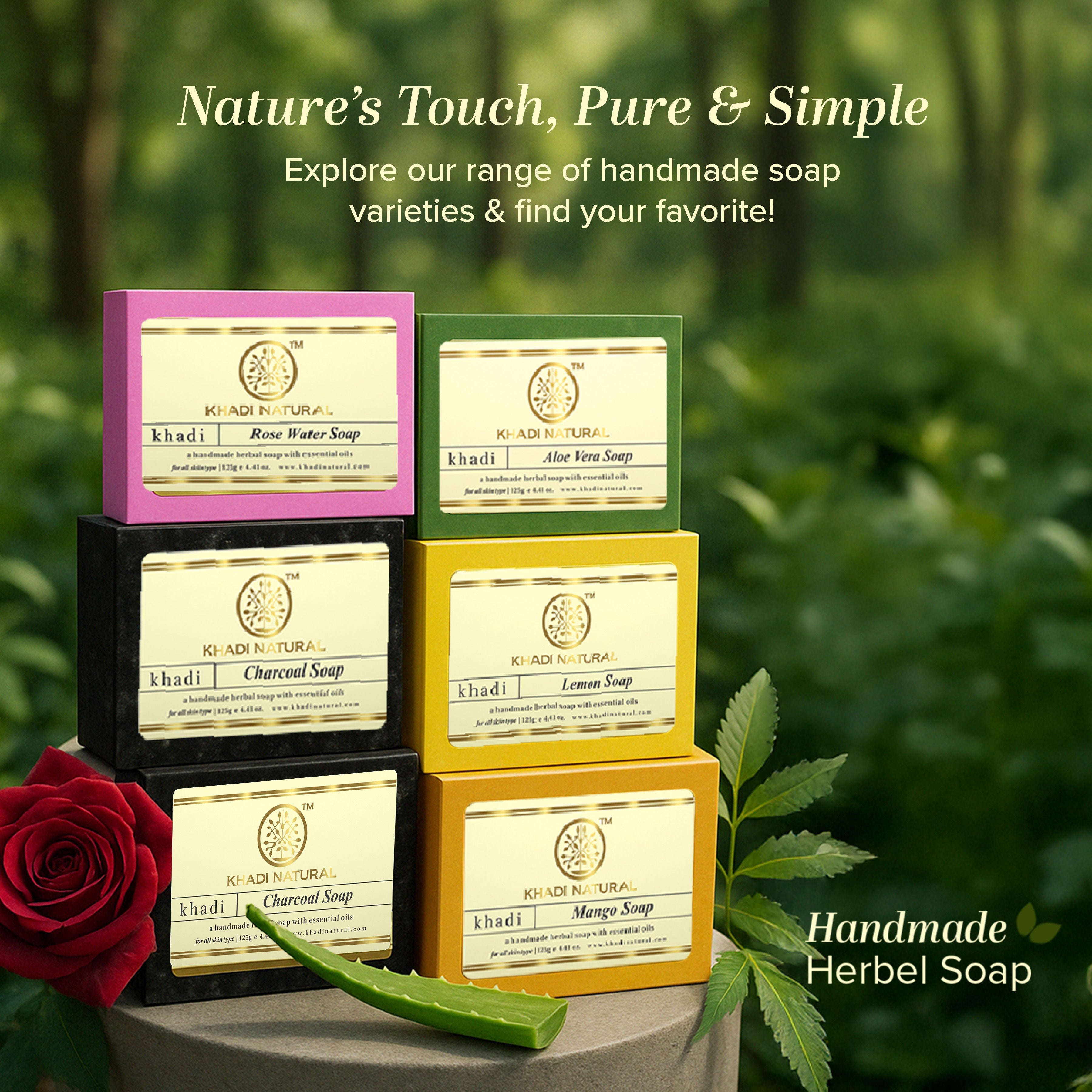 Khadi Natural Aloe Vera Handmade Soap Anti-Bacterial