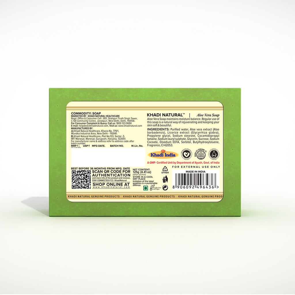 Khadi Natural Aloe Vera Handmade Soap Anti-Bacterial
