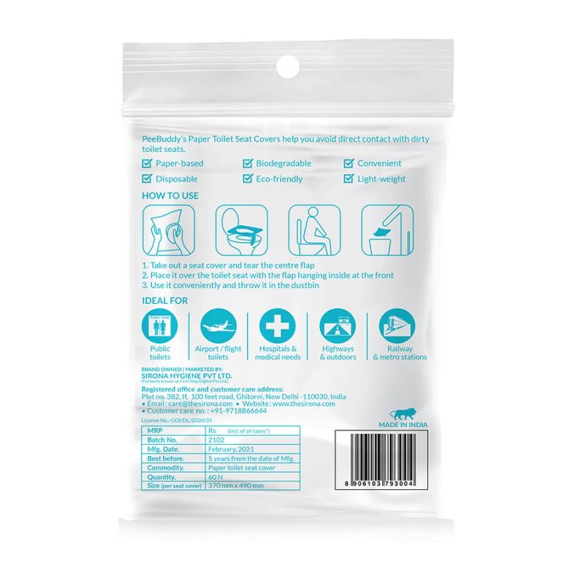 Peebuddy Disposable Toilet Seat Covers, No Direct Contact With Unhygienic Seats, Easy To Dispose
