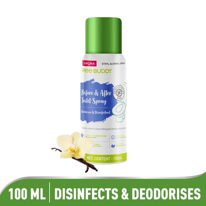 Peebuddy Before & After Toilet Seat Sanitizer Spray (Vanilla), Deodoriser & Disinfectant