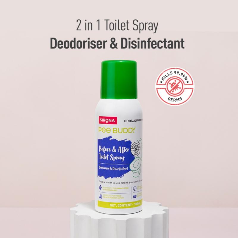 Peebuddy Before & After Toilet Seat Sanitizer Spray (Vanilla), Deodoriser & Disinfectant