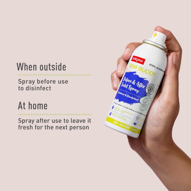 Peebuddy Before & After Toilet Seat Sanitizer Spray (Vanilla), Deodoriser & Disinfectant