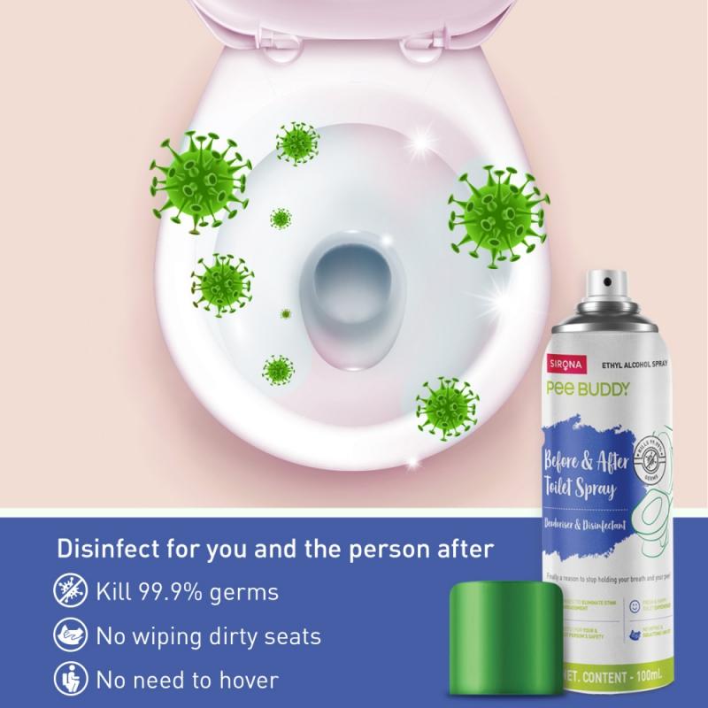 Peebuddy Before & After Toilet Seat Sanitizer Spray (Vanilla), Deodoriser & Disinfectant