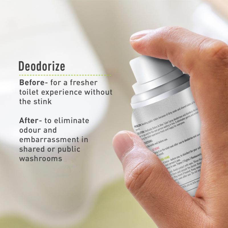 Peebuddy Before & After Toilet Seat Sanitizer Spray (Vanilla), Deodoriser & Disinfectant