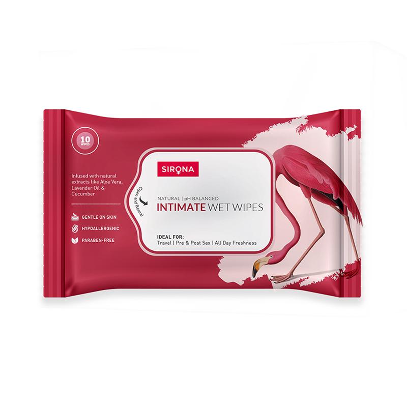 Sirona Natural Intimate Wet Wipes, Balance PH, Hypoallergenic, Protects Against Odour & Irritation