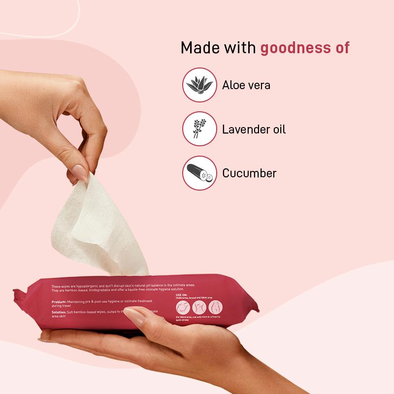 Sirona Natural Intimate Wet Wipes, Balance PH, Hypoallergenic, Protects Against Odour & Irritation