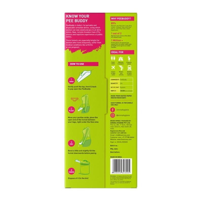 Peebuddy Disposable Female Urination Device For Women, Portable, Leak-Proof Stand And Pee Funnels