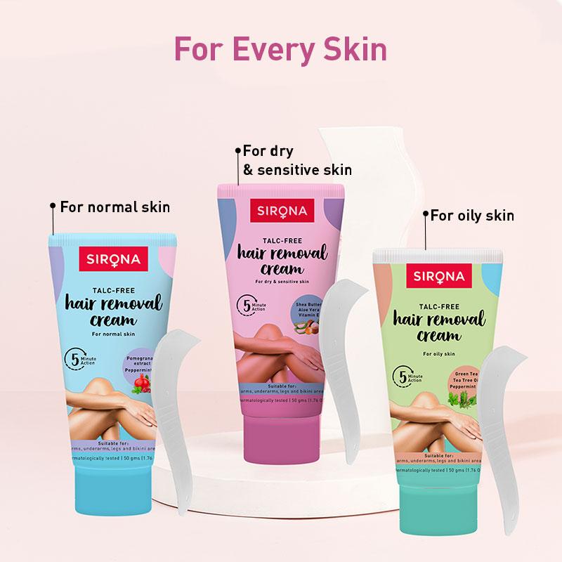 Sirona Talc Free Hair Removal Cream For Dry & Sensitive Skin With Aloevera, Vitamin E & Shea Butter