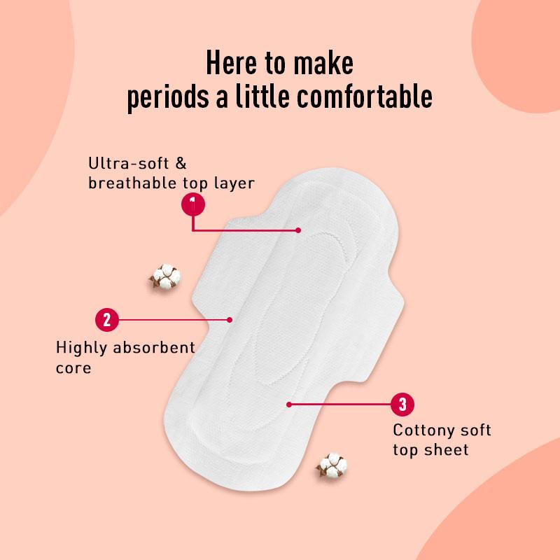 Sirona Cottony Soft Rash Free Sanitary Pads For Women 30 Pcs (Xl+) Ultra Thin & Breathable Top Layer