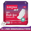 Sirona Cottony Soft Rash Free Sanitary Pads For Women, 4 Pcs (XL+) Ultra Thin & Breathable Top Layer