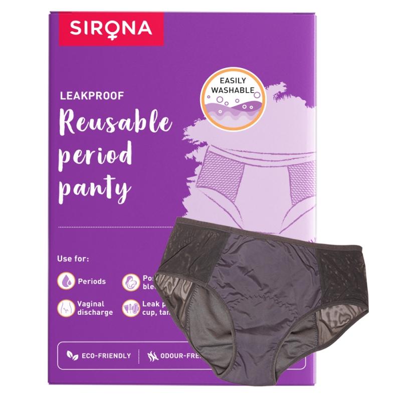Sirona Reusable Period Panties (2XL), Leak Proof Protection For Periods, Urinary & Vaginal Discharge