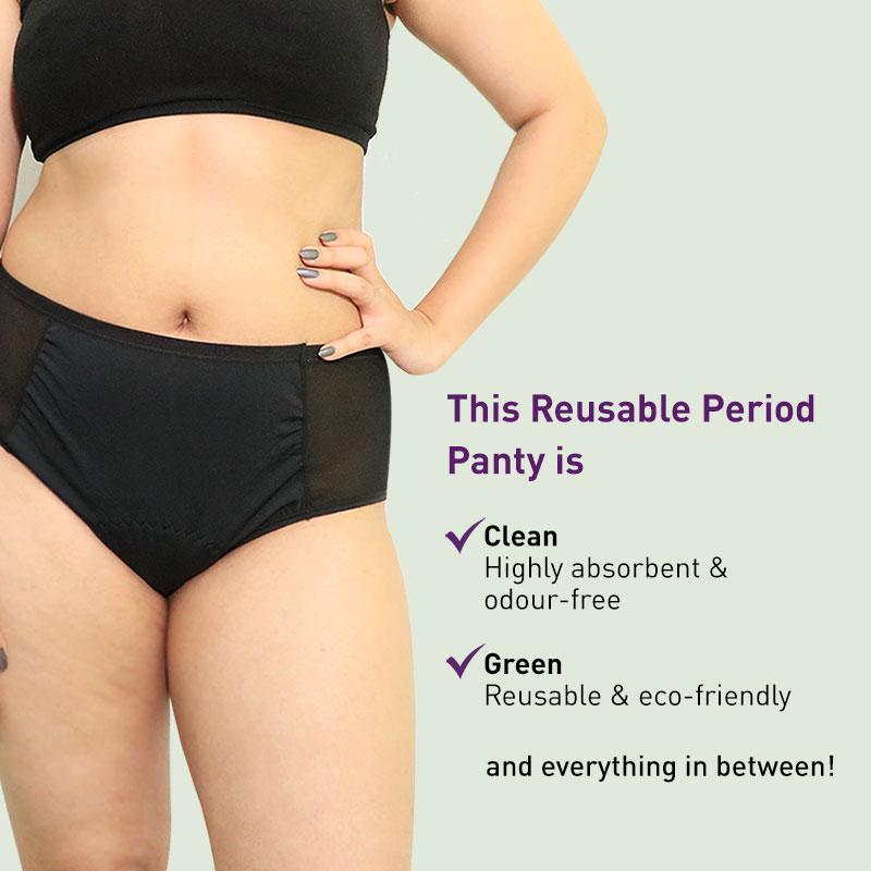Sirona Reusable Period Panties (2XL), Leak Proof Protection For Periods, Urinary & Vaginal Discharge