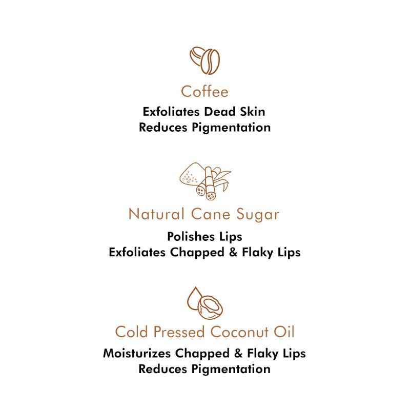 MCaffeine Coffee Lip Scrub for Chapped & Pigmented Lips - Natural, Vegan & Beeswax Free