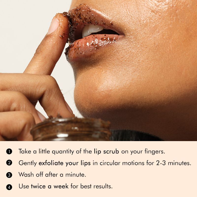 MCaffeine Coffee Lip Scrub for Chapped & Pigmented Lips - Natural, Vegan & Beeswax Free