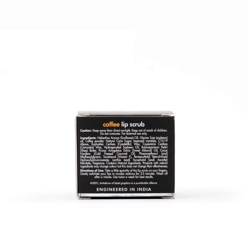 MCaffeine Coffee Lip Scrub for Chapped & Pigmented Lips - Natural, Vegan & Beeswax Free