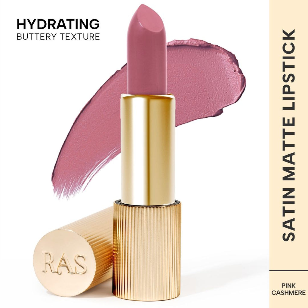 Ras Luxury Oils Lumiere Satin Matte Lipstick - Pink Cashmere - Pink Lipstick