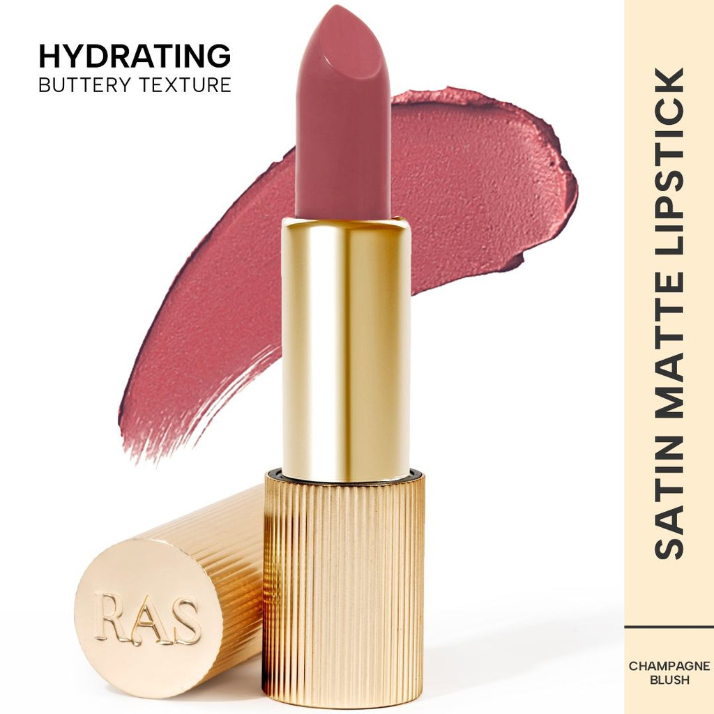 Ras Luxury Oils Lumiere Satin Matte Lipstick - Pink Cashmere - Pink Lipstick