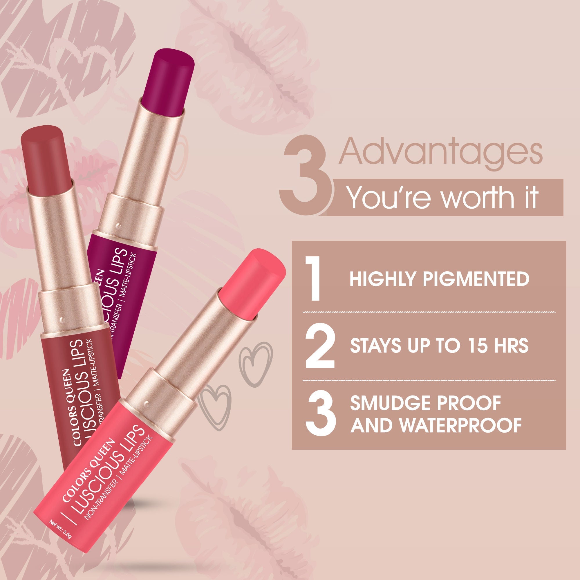 Colors Queen Luscious Lips Non Transfer Matte Lipstick