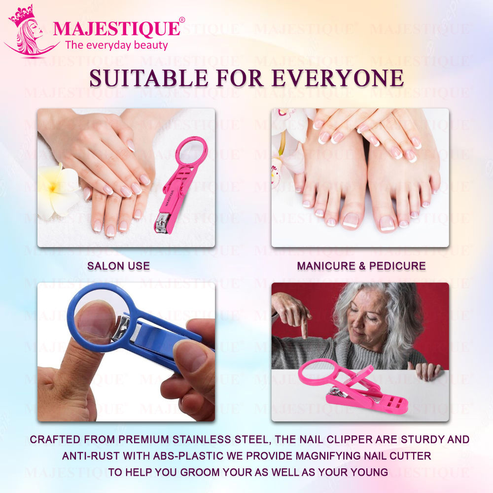 Majestique Nail Clipper With Magnifying Glass - Color May Vary