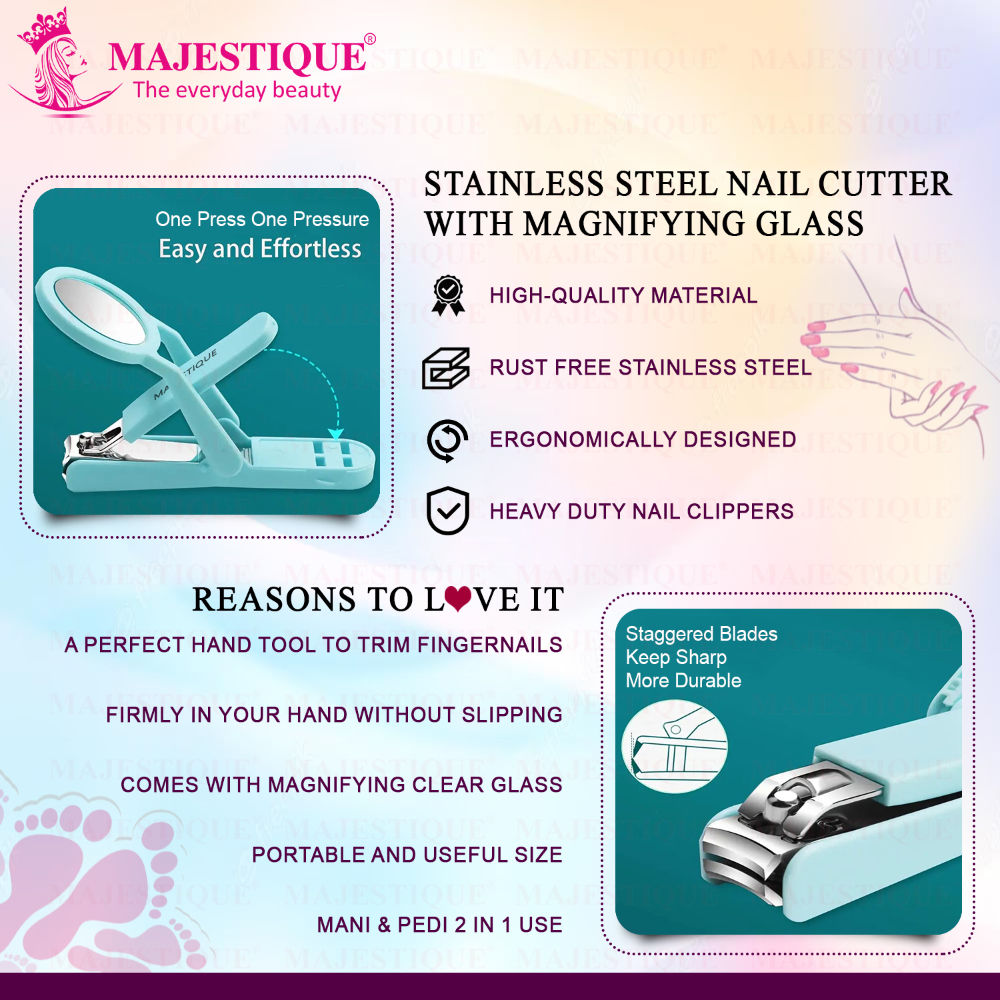 Majestique Nail Clipper With Magnifying Glass - Color May Vary