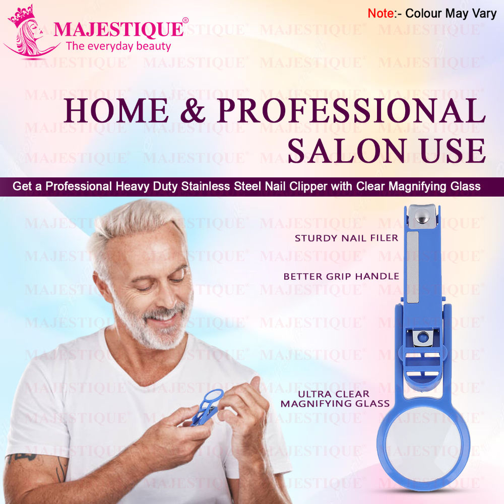 Majestique Nail Clipper With Magnifying Glass - Color May Vary