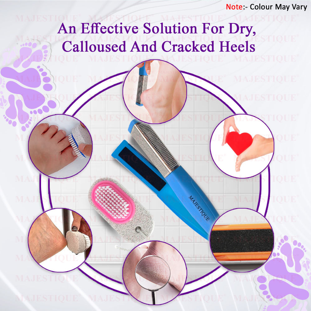 Majestique Foot Scraper And Pumice Stone Pedicure Set - Color May Vary