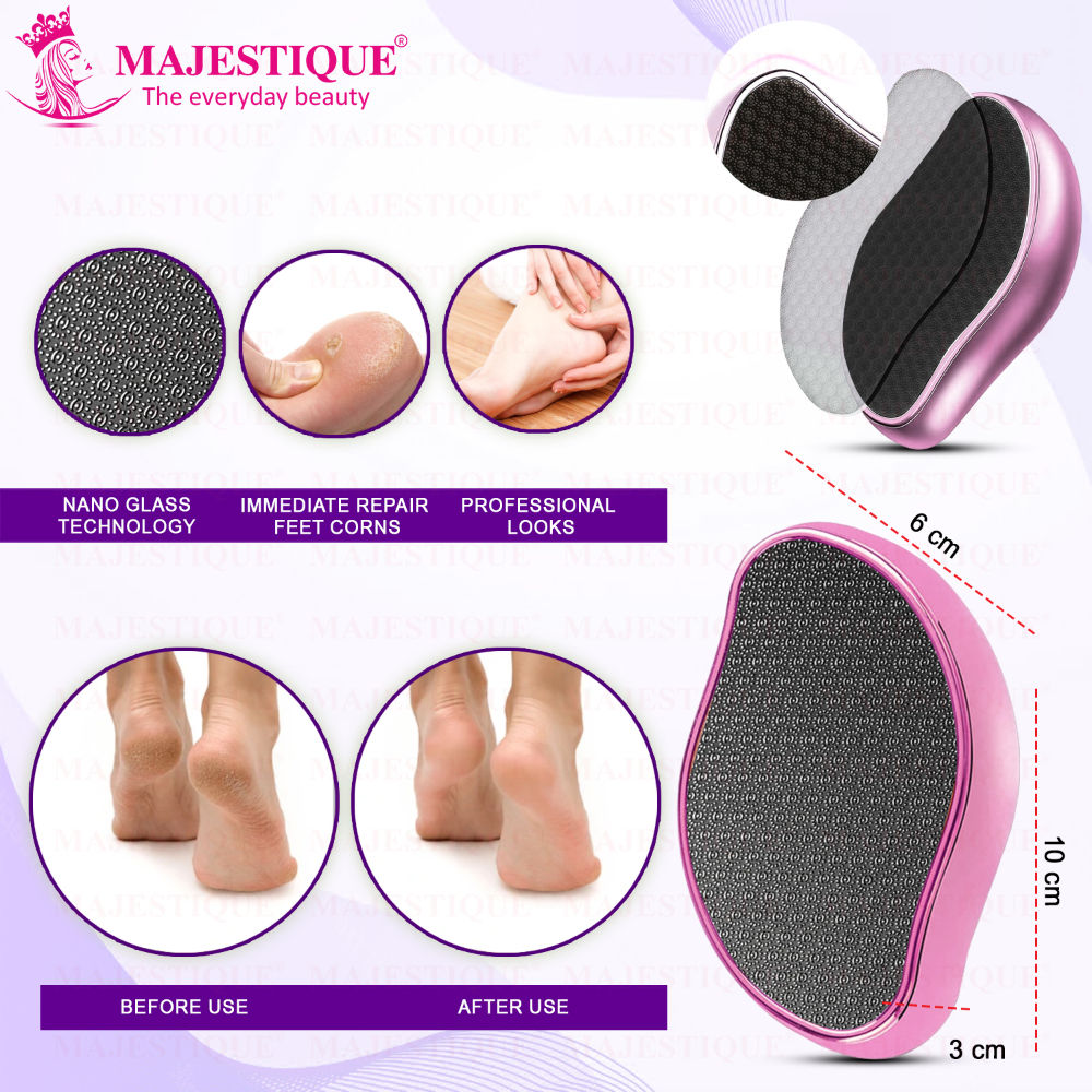 Majestique Glass Foot Scrubber And Foot Scraper - Color May Vary