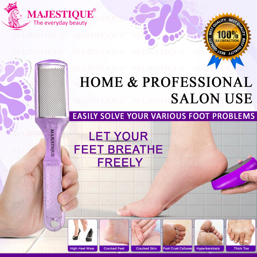 Majestique Glass Foot Scrubber And Foot Scraper - Color May Vary