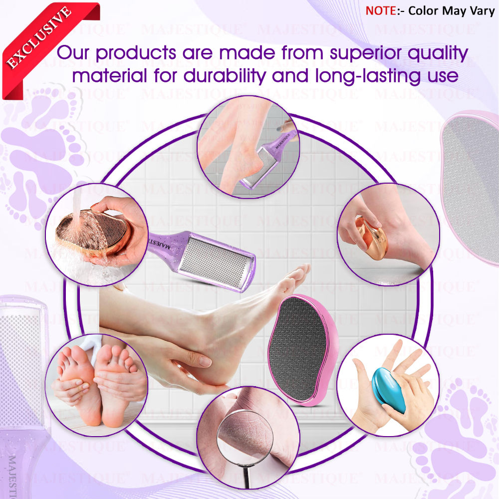 Majestique Glass Foot Scrubber And Foot Scraper - Color May Vary