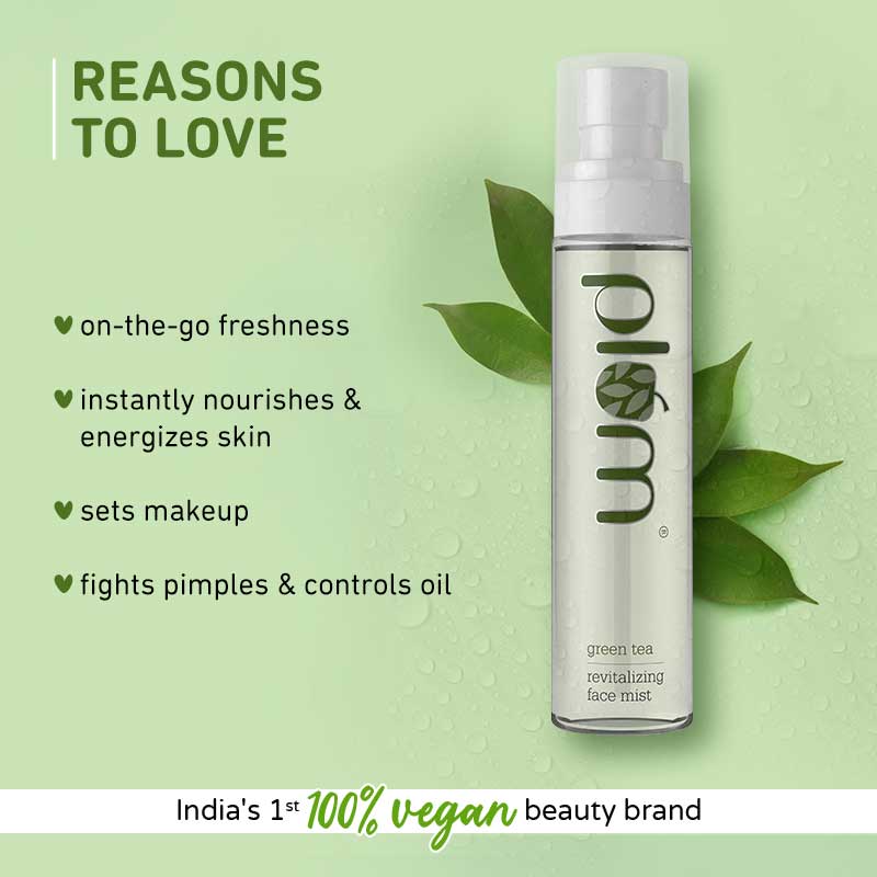 Plum Green Tea Revitalizing Spray Face Mist With Glycolic Acid & Aloe Vera - Hydrates & Refreshes