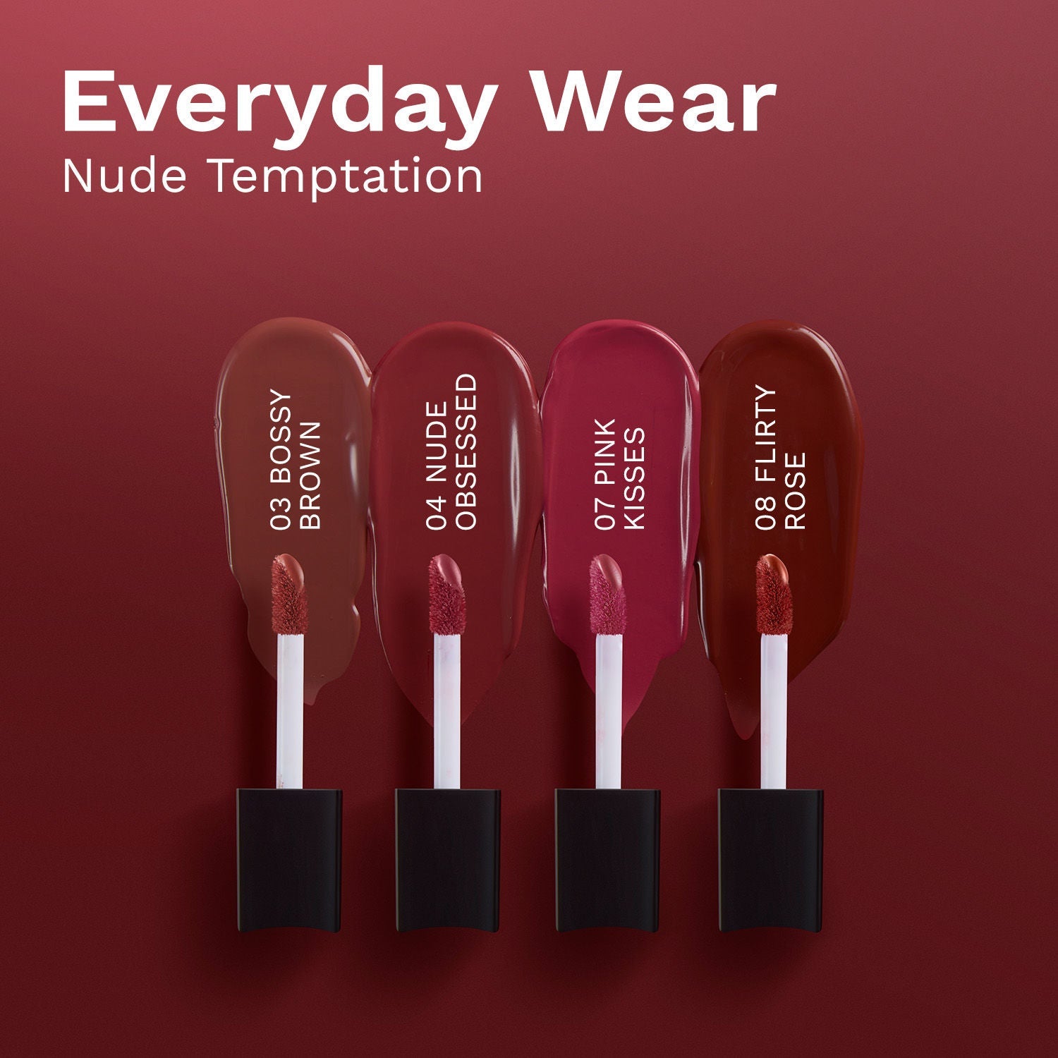 Pilgrim Matte Mini Liquid Lipstick 4 In 1 Pack Smudgeproof, Hydrating & Lightweight