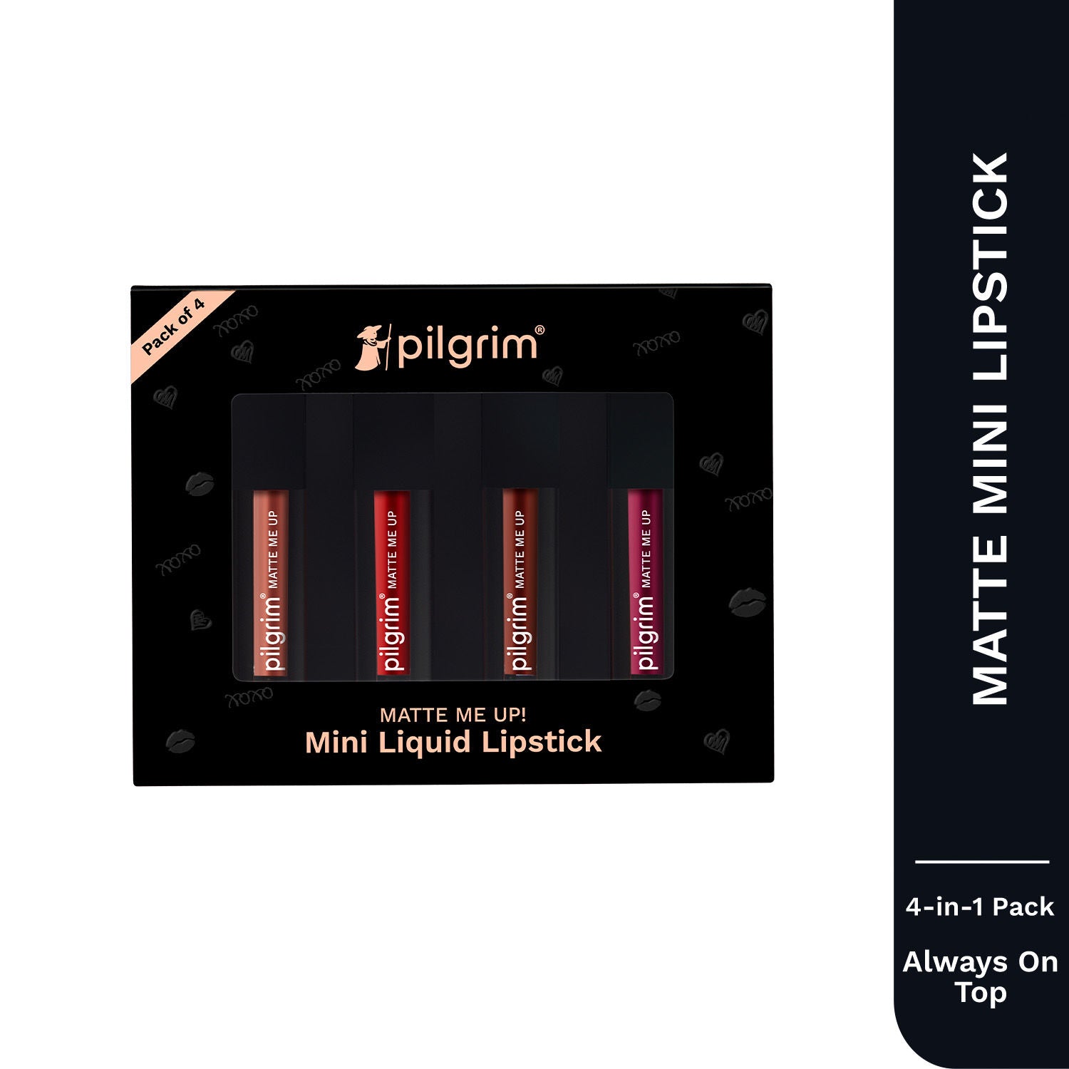 Pilgrim Matte Mini Liquid Lipstick 4 In 1 Pack Smudgeproof, Hydrating & Lightweight