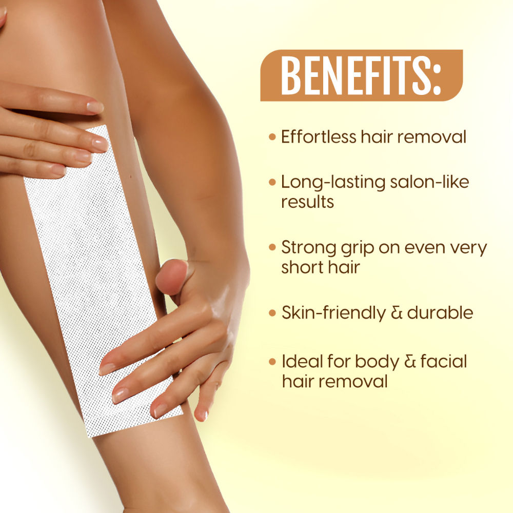Matra Wax Strips Hair Waxing for Full Body Facial Hair Removal - Free Wooden Stick Knife Applicators