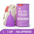 Sirona FDA Approved Reusable Menstrual Cup for Women (Large Size) Protection for Up to 8-10 Hours