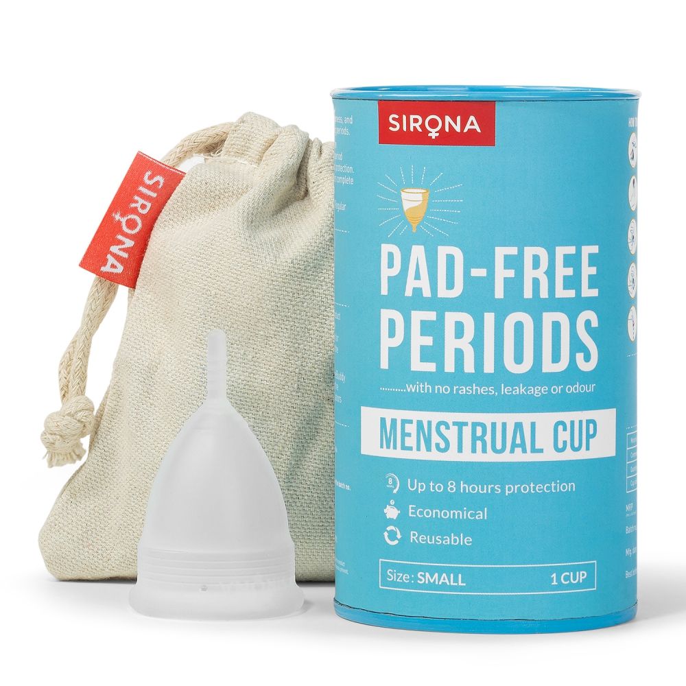 Sirona Pad Approved Reusable Menstrual Cup For Women (Small Size) Protection For Up To 8-10 Hours