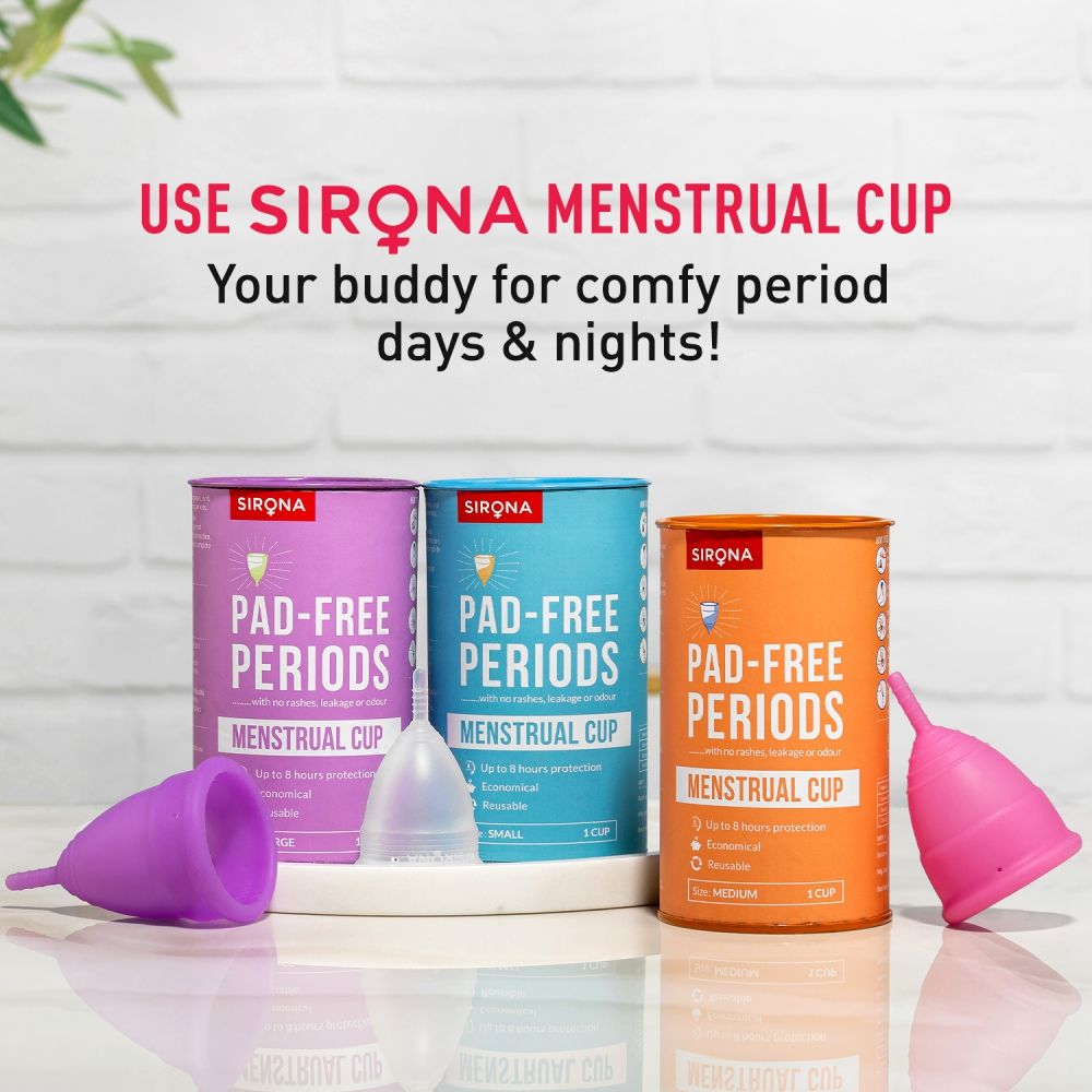 Sirona Pad Approved Reusable Menstrual Cup For Women (Small Size) Protection For Up To 8-10 Hours