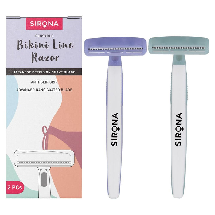 Sirona Reusable Bikini Line Razors For Women, Japanese Precision Shave For Irritation Free Shaving