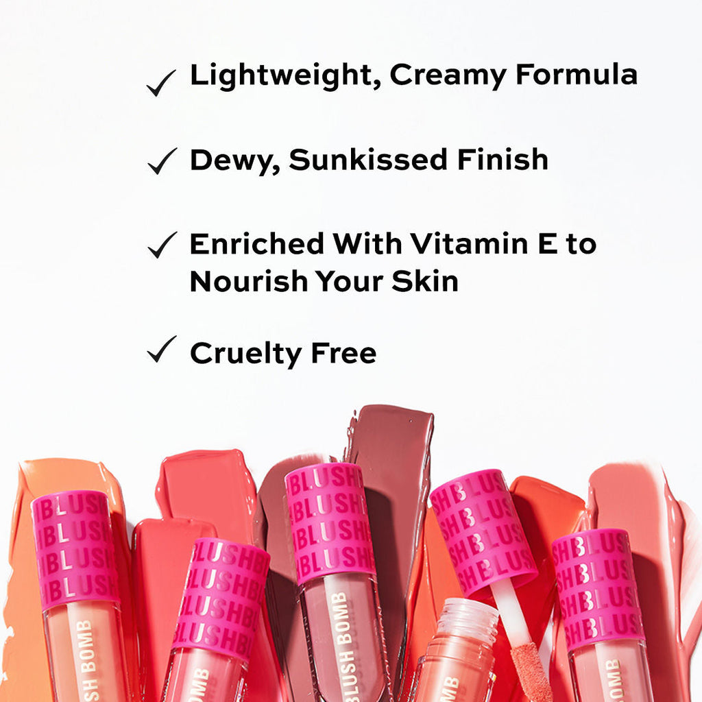 Makeup Revolution Bomb Cream Blusher-Lightweight Creamy Formula-Enriched With Vitamin E