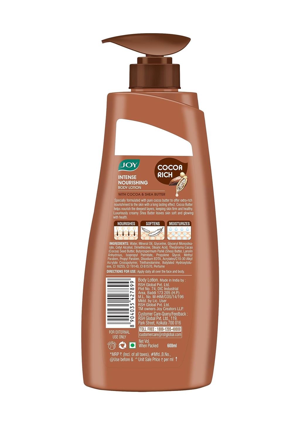 Joy Cocoa Rich Intense Nourishing Body Lotion - Shea & Cocoa Butter, 24hr Moisture for Winter
